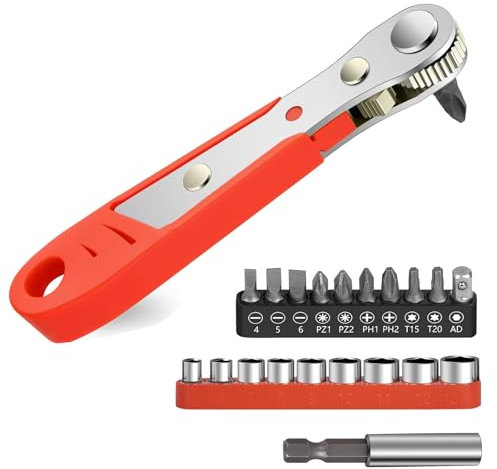 1 Pcs Right Angle Screwdriver, Ratchet Screwdriver, Mini Ratchet Set, Right Angle Phillips Magnetic for Awkward Spaces, Reversible Mini Offset