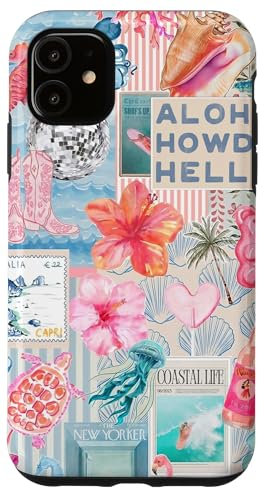 Coastal Collage Preppy Cute Aesthetic Beachy Blue Coquette Case for iPhone 11