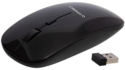 Q-Connect Souris sans Fil/ 2,4 GHz avec récepteur USB/pour gauchers et droitiers/Compatible avec PC, Mac, Ordinateur Portable/Windows, Linux, Chrome/Touches silencieuses/Couleur : Noir