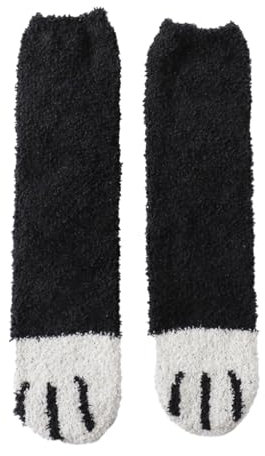 KIXZSAZ 1 Pair Winter Warm Socks Thermal Comfortable Sleeping Foot Warmer Unisex Hosiery Adults for Boots Footwear Warming Casual, Black