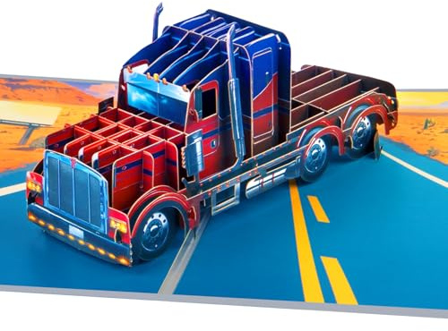 GREETING ART Pop Up Geburtstagskarte Auto, Lkw Karten, Truck Pop Up Karte | Lustige 3D Geburtstagskarte für Mann, Kinder, Jungen, Papa, Geldgeschenk zum Geburtstag, Vatertag Karte, Ruhestand Karte