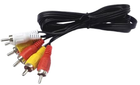 3-in-1 RCA Phono Cable 1m Phono Male Plug Cable Audio Video AV TV Cable Lead Premium Connection for Enhanced Audio and Video Experience for TV/DVD/Home Theater