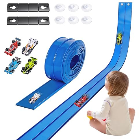 Flexible Autorennbahn Kinder 4.5M Rennstrecke mit 4 Autos Flexible Race Track,Autorennbahn Rennbahn,DIY-Autobahn,Geschenke für Jungen und Mädchen