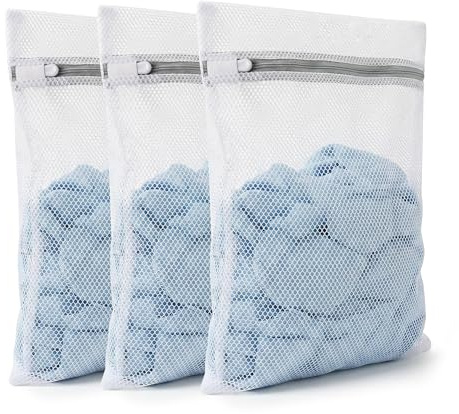 Gifray 3 Pack Mesh Laundry Bags for Washing Machine, 3 Medium (50x40cm) Wash Bags for Delicates, Blouses, T-Shirts, Vests, Knitwear