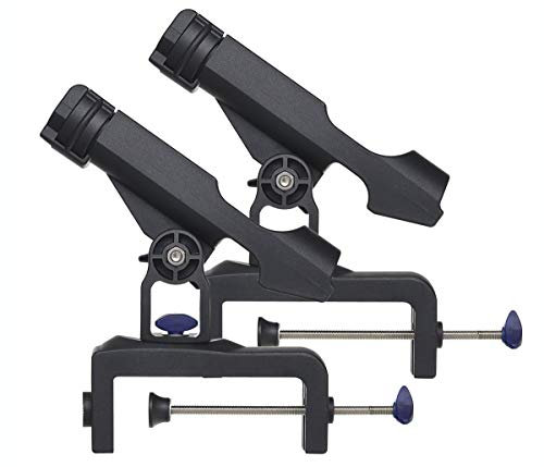Rutenhalter mit 360 Grad drehbar verstellbare Angelrutenhalter mit großer Zangenöffnung Angelrute Rutenhalter für Boot Kajak(RH30-2PCS)