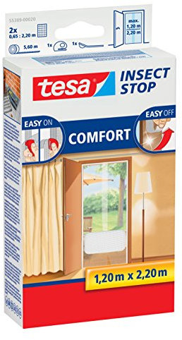 2 Packungen tesa Fliegengitter 220 x 120 / Comfort-Tür 2 x 65cm weiß