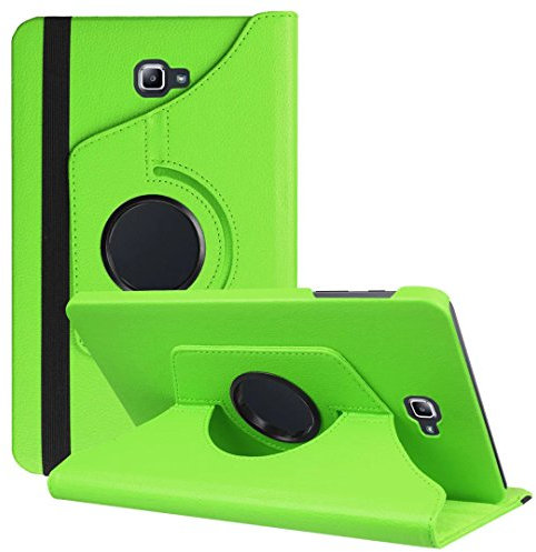 SOTEFE® Samsung Galaxy Tab A6 10.1 SM-T580 Funda - 360° Rotación Cuero PU Funda Soporte Protección Cáscara para Tablet Samsung Galaxy Tab A 10.1 SM-T580/T585 + Protección de Pantalla-Verde