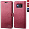 OCASE Samsung Galaxy S8 Hülle - Premium Leder Handyhülle Mit Standfunktion, Kartenfach Und Magnetverschluss - Schlanke Brieftasche Für S8 (5,8 Zoll) (Burgundy)
