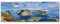 Paul Sinus Art Leinwandbilder | Bilder Leinwand 150x50cm Lofoten Insel in Norwegen bei blauen Himmel