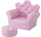 HOMCOM Spielsofa für Kinder, Kindersofa mit Ottomane, Kindercouch Prinzessinnen Spielsofa Kindercouch Mini Couch für Kuschelecke, Kinderzimmer, Spielzimmer, Schlafzimmer, Rosa