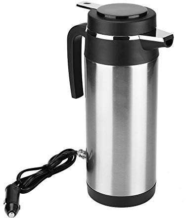 KIMISS 950ML 24V Bollitore per auto In acciaio inox elettrico In-car Kettle Travel Bere tazza di viaggio Tazza caffè Bottiglia di acqua(nero)