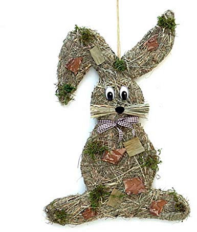 Türkranz Wandkranz Hase stehend Natur ca. 40 cm Frühling - Ostern - Willkommensgruß 449