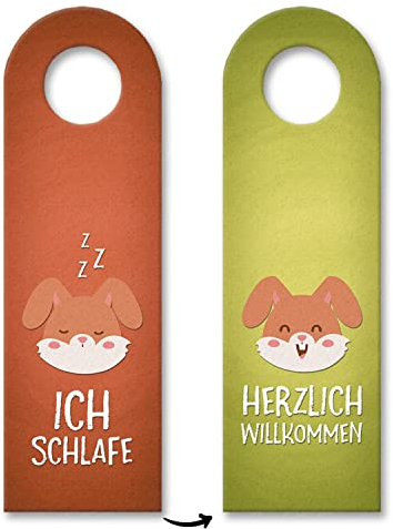 Ich schlafe oder willkommen Türhänger mit Hase Motiv Kinderzimmer Kind Kinder