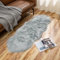 MIULEE Faux Fell Teppich Bodenmatte Flauschig Weiche Warm Modern Vorleger Kunstfell Dekofell Bettvorleger Wolle Longhair Optik Gemütliches Matte für Wohnzimmer Schlafzimmer 60x160 cm Grau