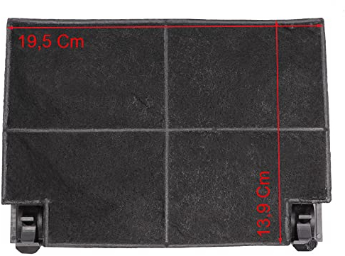 JCSPARES® - Kit 2 filtri a carboni attivi rettangolari antiodore 13,9 x 19,5 Cm spessore 2 Cm per cappa da cucina compatibile con Hotpoint Ariston Indesit Faber Rex Electrolux EFF70
