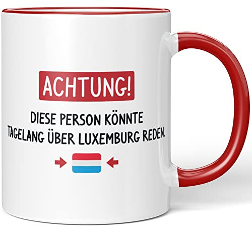 JUNIWORDS Tasse, Achtung! Diese Person könnte tagelang über Luxemburg reden, Rot (1006163)