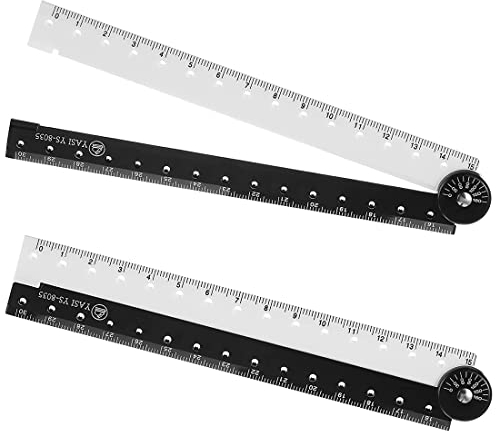 2 Stücke Acryl Schwarz Weiß Lineale 11,8 Zoll Faltbares Tragbares Einfach zu Tragendes Winkelmesser Lineal Klares Flexibles und Einstellbares Geometrie Messlineal für Zeichnung und Mess Werkzeuge