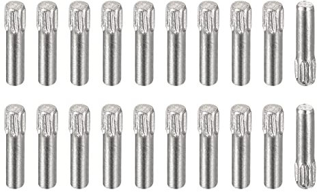 sourcing map Perni di tassello in acciaio inox 304, 1,5 x 7 mm, 20 pezzi con testa zigrinata piatta smussata, perni di supporto per mensole a castello in legno, elementi di fissaggio