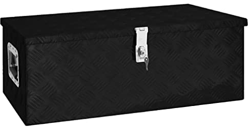 vidaXL Aufbewahrungsbox Aluminiumkoffer Aluminiumbox Lagerbox Lagerkiste Transportkoffer Transportkiste Schwarz 80x39x30cm Aluminium