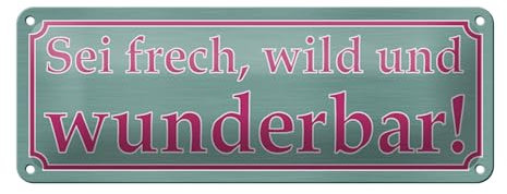 FEMER Blechschild Spruch 27x10cm sei frech wild und wunderbar Dekoration