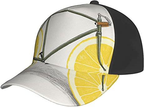 ALLOCS Baum Blumen Natur Landschaft Baseballkappen für Männer Frauen Klassische Baseballkappe Outdoor Sport Sonnenmütze Erwachsene Freizeithut, Lemon Bike, One size