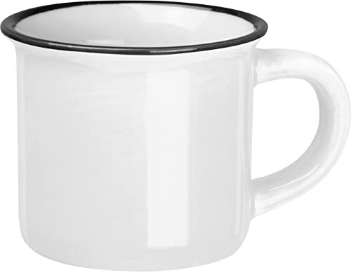 noTrash2003 4er Set Espressotassen im Retro Look Vintage Style aus Keramik mit 60 mL Nostalgielook (Weiss (4))
