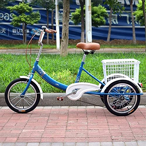 KINOFU 16-Zoll-Dreiräder Für Erwachsene, 3-Rad-Fahrräder, Rahmen Aus Kohlenstoffstahl, Dreirad, Cruiser-Fahrrad, Outdoor-Sportarten Für Senioren, Frauen, Männer, Outdoor-Sportarten