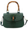 Damen-Handtasche, Kunstleder, Bambus, Tragegriff oben, elegante Geldbörse, Abendtasche, Geschenk für Frauen, handgefertigt., Grün