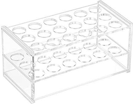 OLYCRAFT 18 Steckdosen Acryl Klar Reagenzglas Rack Transparent Acryl Reagenzglas Rack Zentrifuge Tube Halter Labortory Display Ständer Laborbedarf 16 mm Durchmesser für Reagenzgläser Chemie Labor