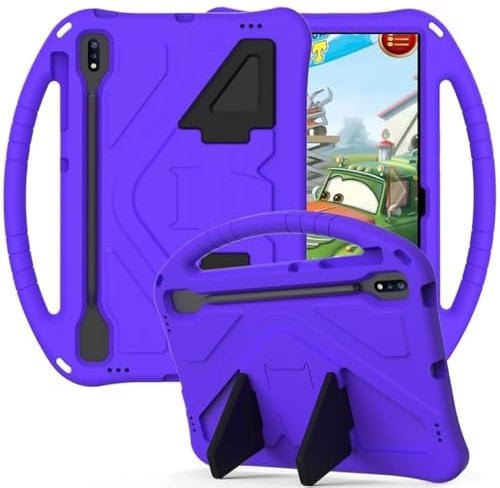 Coque pour enfants Huawei Matepad Pro 12,6 (2021), housse de tablette compatible avec Huawei Matepad 12.6, avec poignée, adaptée aux enfants, durable, légère, résistante aux chocs, violet