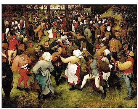 Ltt-Ydd-Ccl Pieter Bruegel der Ältere (Der Hochzeitstanz im Freien) Leinwand-Kunstwerk für Heimdekorationen, Wanddekoration, Wohnzimmer, Schlafzimmer, Dekoration (ungerahmt, 20 x 25 cm)
