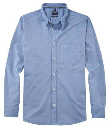 OLYMP Herren Oberhemd Langarm Casual,Oxfort,Regular fit,Button-Down-Kragen,bleu 11,XL