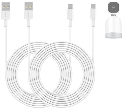 2 Pack 16.4FT Power Extension Cable Compatible with Wyze Cam V4,Wyze Cam V3,Wyze Cam OG, Blink Mini, Ring Indoor Cam (2nd Gen), Blink Mini Pan Tilt, Camera Extension Cable Cord for Security Camera