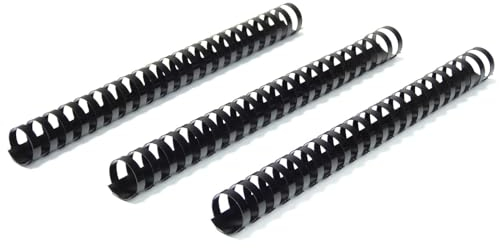 RAYSON Lot de 30 peignes de reliure en plastique, 200 feuilles, 21 anneaux, dos 25 mm, A4, noir