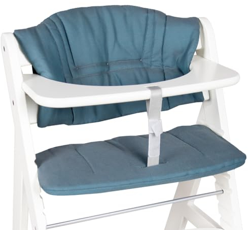 Hoppediz Hochstuhl Sitzkissen Set, passend für Hauck Alpha, 2-teilig, 100% Bio-Baumwolle, Design Ibiza
