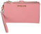 Michael Kors Damen Jet Set Travel Double Zip Wristlet Wallet Saffiano Leder, Pink Primrose