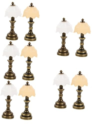 TOYANDONA 10stücke Miniature Tischlampe Dekorative Miniaturlampe Für Puppenhaus Und Wohnzimmer Hochwertige Eisenlampe Mit Zwei Farben Für Kreatives Spiel Und Elegante Raumgestaltung