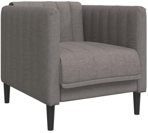 vidaXL Fauteuil, Chaise de Relaxation avec Accoudoirs et Dossier, Siège avec Pieds, Fauteuil TV de Salon Salle de Séjour, Moderne, Taupe Tissu