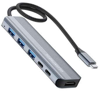 Glomtheia USB C Hub Docking Station for Macbook Mac Laptop, 6-in-1 Usbc Dock Multiport Adapter to 4K HDMI, USB A 3.0, USB C 3.0, PD 100W Charging