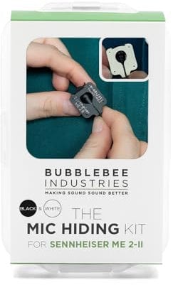 BUBBLEBEE INDUSTRIES Hiding Kit For Sennheiser ME 2-II Lavalier Microphones - Reduce Wind Noise - Includes Invisible Lav Covers, Lav Concealer, Lav Tape, Skin Tape, Mic Accessory Case