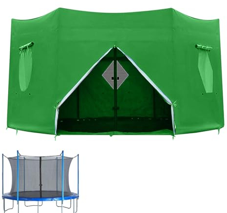 Trampolin Outdoor Zelt 183 cm/244cm/306 cm/366cm/427 cm, Trampolin-Sonnenschutz Dach, Trampolin Zelt für runde Trampoline mit 6 geraden Stangen, Wasserdicht Anti-UV Trampolin Zelt Abdeckung, 14FT