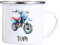 4youDesign Emaille Tasse Kinder personalisiert – Motorrad – Bike Namenstasse – Geschenk für Jungen & Mädchen – Bruchsicher & Leicht – Geschenkidee zur Einschulung & Geburtstag - 300ml