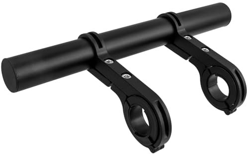 Mesee Bike Handlebar Extender 20CM Bicycle Double Clamps Handlebar Extension Rack Mount Holder Aluminum Alloy Clamp Cycling Handle Bar Bracket for Holding Bike LED Light, GPS, Speedometer