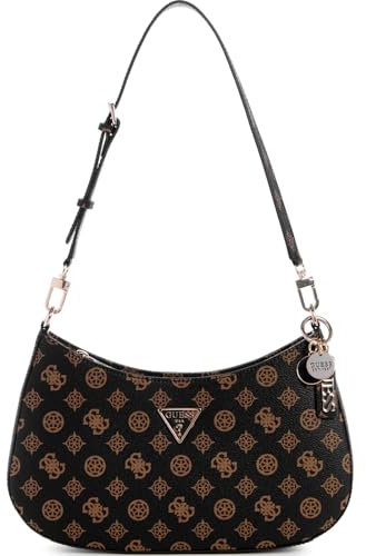 GUESS Noelle Top Zip Shoulder Bag Mocha Logo
