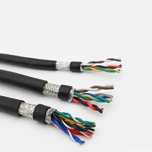 ZGYDNM Abgeschirmtes Twisted-Pair-Kabel, 2, 4, 6, 8, 10, 12 Adern, 20, 22, 18, 26, 24 AWG, 5 m PVC-Kommunikationssignal-Soft-Steuerkabel mit reinem Kupferkern(5 meters price,4 CORES_20 AWG 0.5MM)