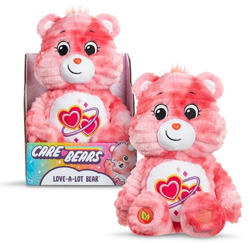 Care Bears Basic Fun 35cm Colour Splash Plush – Love-A-Lot Bear Eco-Friendly Soft Toy with Bright Belly Badge – Vibrant Collectible for Kids & Fans