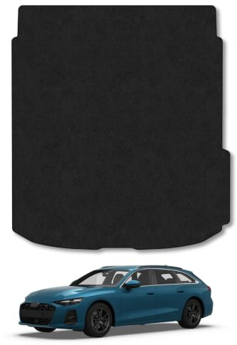 Audi A6 (2025+) [Avant] Carpet Boot Mat | Black Edge Trim Tailored Fit Boot Liner Full Coverage Protection Accessories Easy Clean Anti Slip Made in the UK