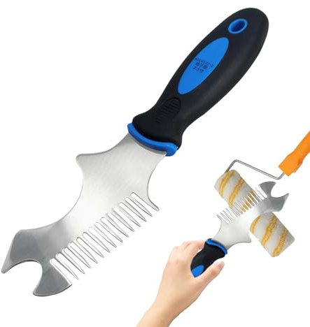 Paint Roller Cleaner Brush | Stainless Steel Paint Roller Cleaning Comb - with Can Opener, Household Painting Cleaner for Home Improvement Putty Cleaning Coating Repair Project Preparation