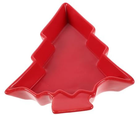 Amosfun Piatto di Natale Ciotole di Natale Piatto da Portata Vassoio Ad Albero Vassoio