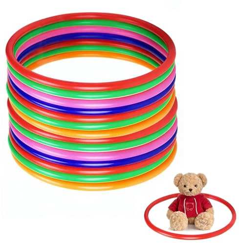 20 Piezas Anillo de plástico para Juego, Juego De Lanzamiento | Para Niño para Fiesta, Carnaval, Jardín, Jjuegos al Aire Libre,Juegos de Fiesta Favorito, 20 cm, color aleatorio
